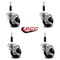 Service Caster 3'' Phenolic Swivel 7/8'' Expanding Stem Caster Set with Brake, 4PK SCC-EX20S314-PHS-TLB-78-4 - alternate 2